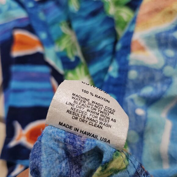 Jams World Island Fish Womens XL Hawaiian Vintage Made In Hawaii Button Down - Picture 8 of 8